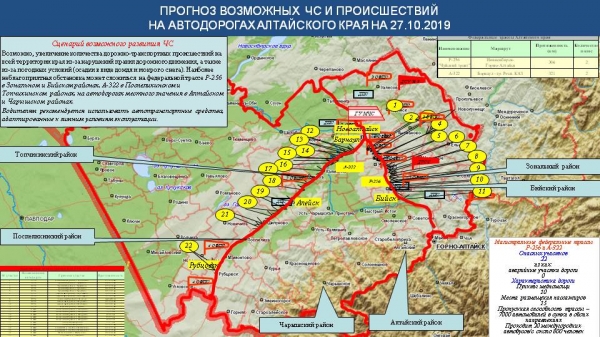 Опубликован прогноз ЧС в Алтайском крае на 27 октября