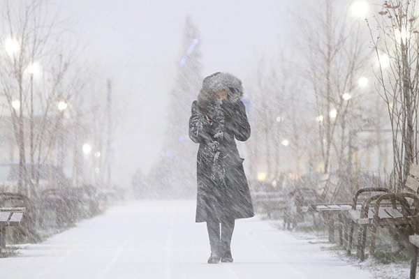 Потепление и снегопады с ветром пришли в Алтайский край