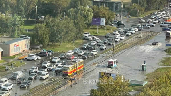 Барнаульскую улицу Попова вновь затопило после дождя