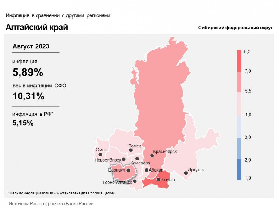Алтай инфляционный. Что в крае подорожало сильнее, чем у соседей